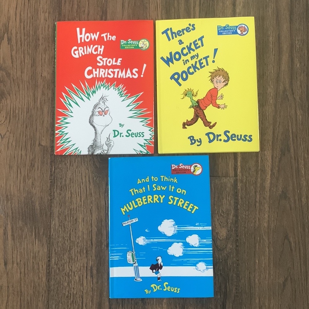 Dr. Seuss Collectors edition Lot of 3 Kohls Cares hard cover w/ dust cover books